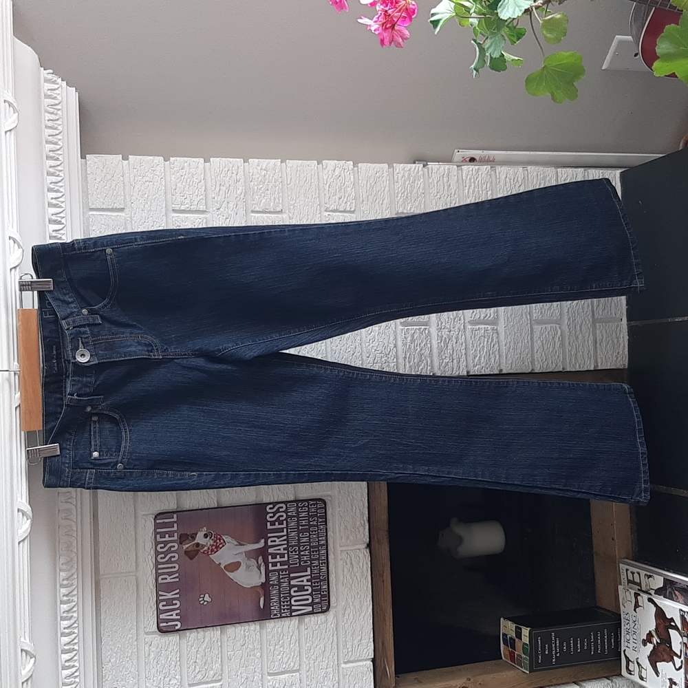 Calvin Klein Flare Blue Denim Jeans Low Waist Size 27 Y2K 90's Cowgirl Country